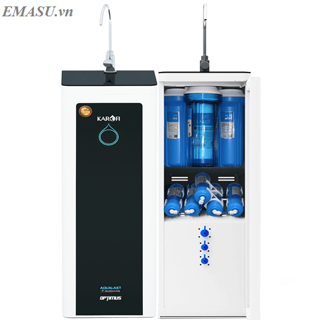 Máy lọc nước Karofi ERO100 được trang bị hệ thống 10 lõi Smax Duo và màng lọc RO Purifilm