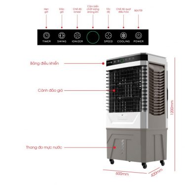 Quạt điều hòa Rapido Everest 9000D công suất 200W lưu lượng gió 9000m3/h thích diện tích rộng từ 30-60m2 Quạt điều hòa Rapido Everest 9000D công suất 200W lưu lượng gió 9000m3/h thích diện tích rộng từ 30-60m2