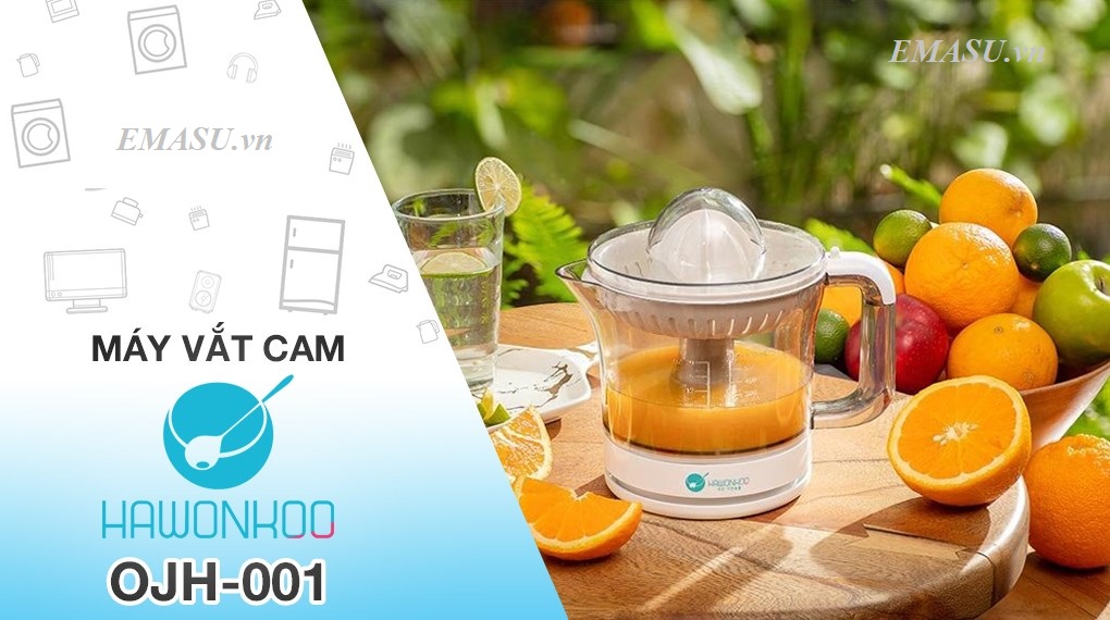 Máy Vắt Cam Hawonkoo OJH-001 công suất 30W, mang đến cho bạn một ly nước cam tinh chất và sạch nhất. 