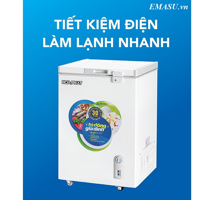 Tủ đông Funiki Hòa Phát HCF-106S1Đ dàn lạnh bằng đồng nguyên chất siêu bền.