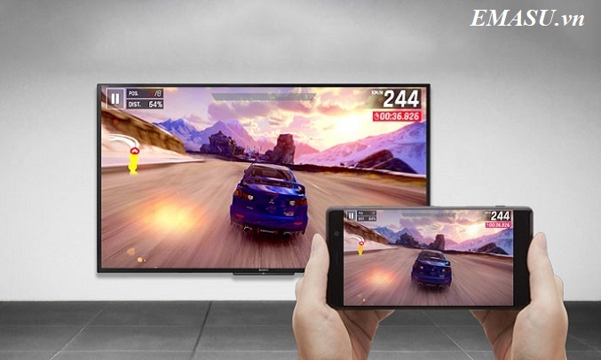 Tivi Sony Smart 50 inch KDL50W660GZ trình chiếu màn hình điện thoại android lên tivi với Screen Mirroring
