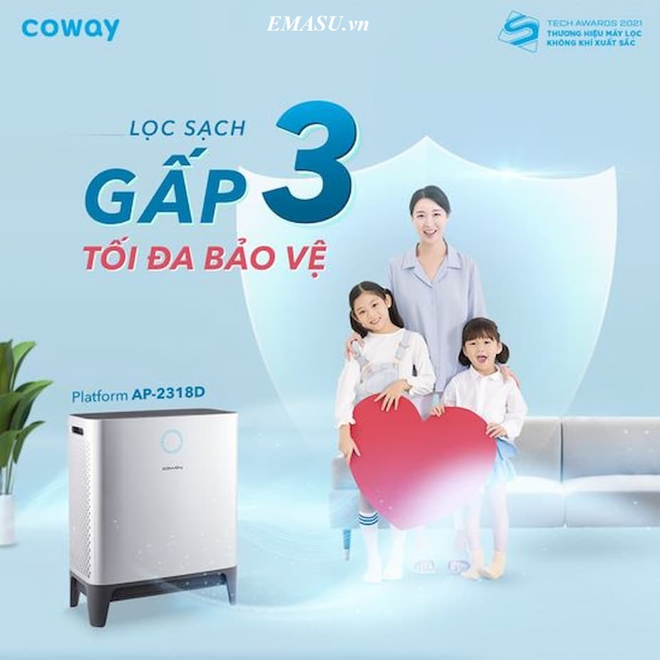 Máy lọc không khí Coway AP-2318D đa chế độ để người dùng lựa chọn theo ý muốn