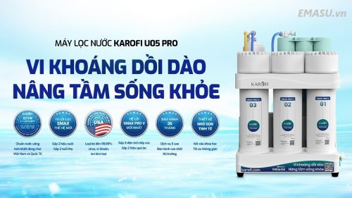 Máy lọc nước để gầm Karofi KAQ-U05 Pro cung cấp lượng vi khoáng dồi dào đạt chuẩn nước đóng chai