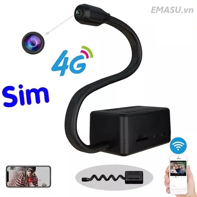 Camera mini không dây dùng Sim 4G giám sát trộm chất lượng hình ảnh 4.0M Full HD 1080P siêu nét