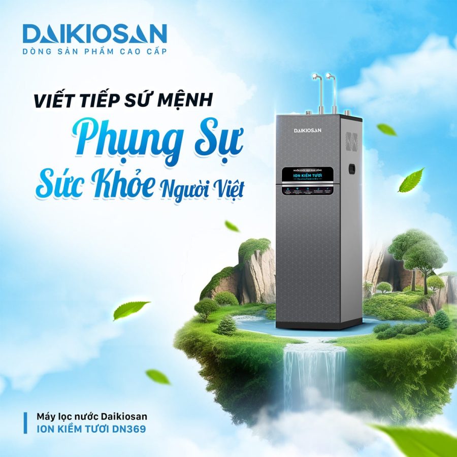 Máy lọc nước ion kiềm tươi Daikiosan DN369 (Nóng Nguội Lạnh)