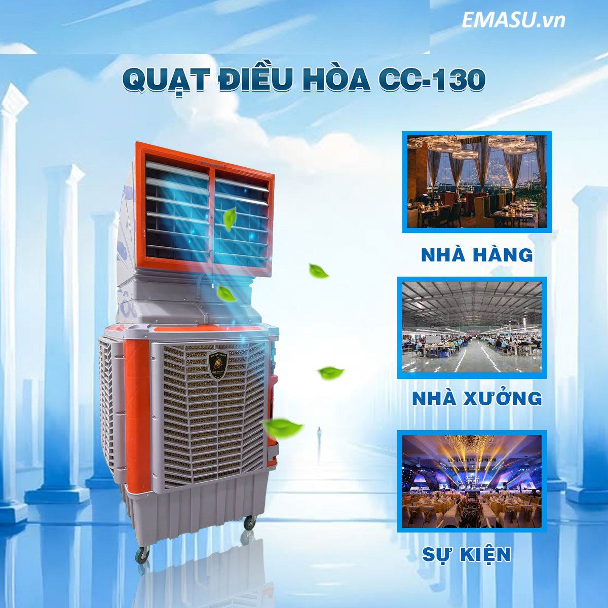 Hình ảnh minh hoạ quạt điều hòa công nghiệp Khủng Long CC-130 