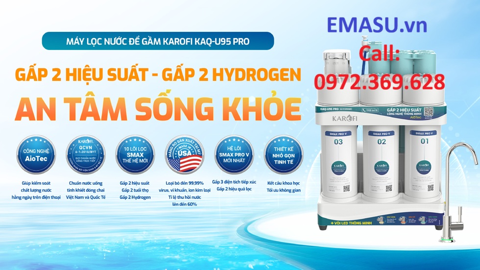 Hình ảnh minh hoạ máy lọc nước Karofi để gầm